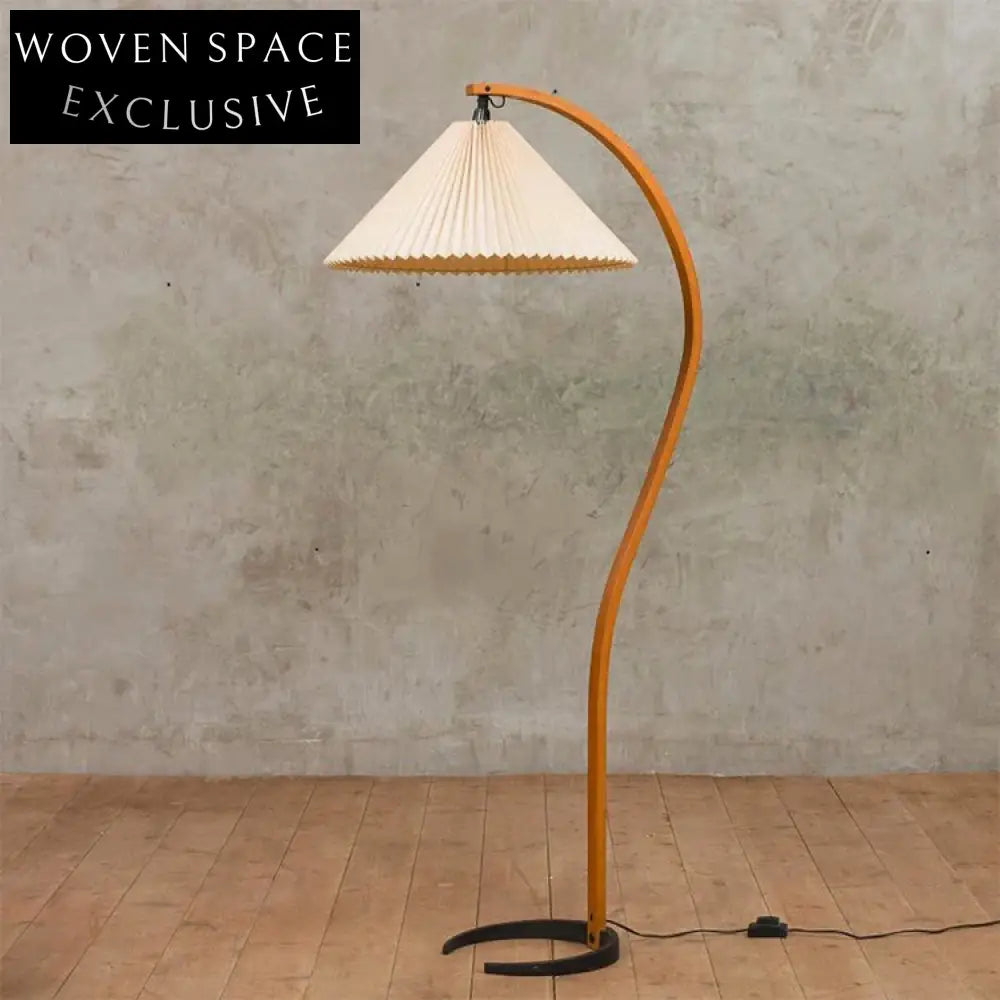 Modern Japanese Retro Arc Floor Lamp, Living Room Bedroom Reading LED Light