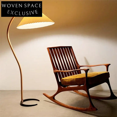 Modern Japanese Retro Arc Floor Lamp, Living Room Bedroom Reading LED Light