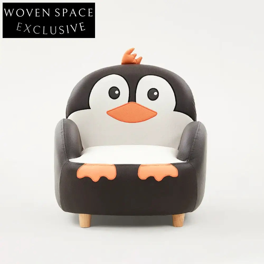 Modern Kids Faux Leather Accent Chair with Wooden Legs - Comfortable Small Sofa