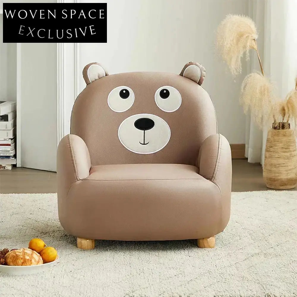 Modern Kids Faux Leather Accent Chair with Wooden Legs - Comfortable Small Sofa