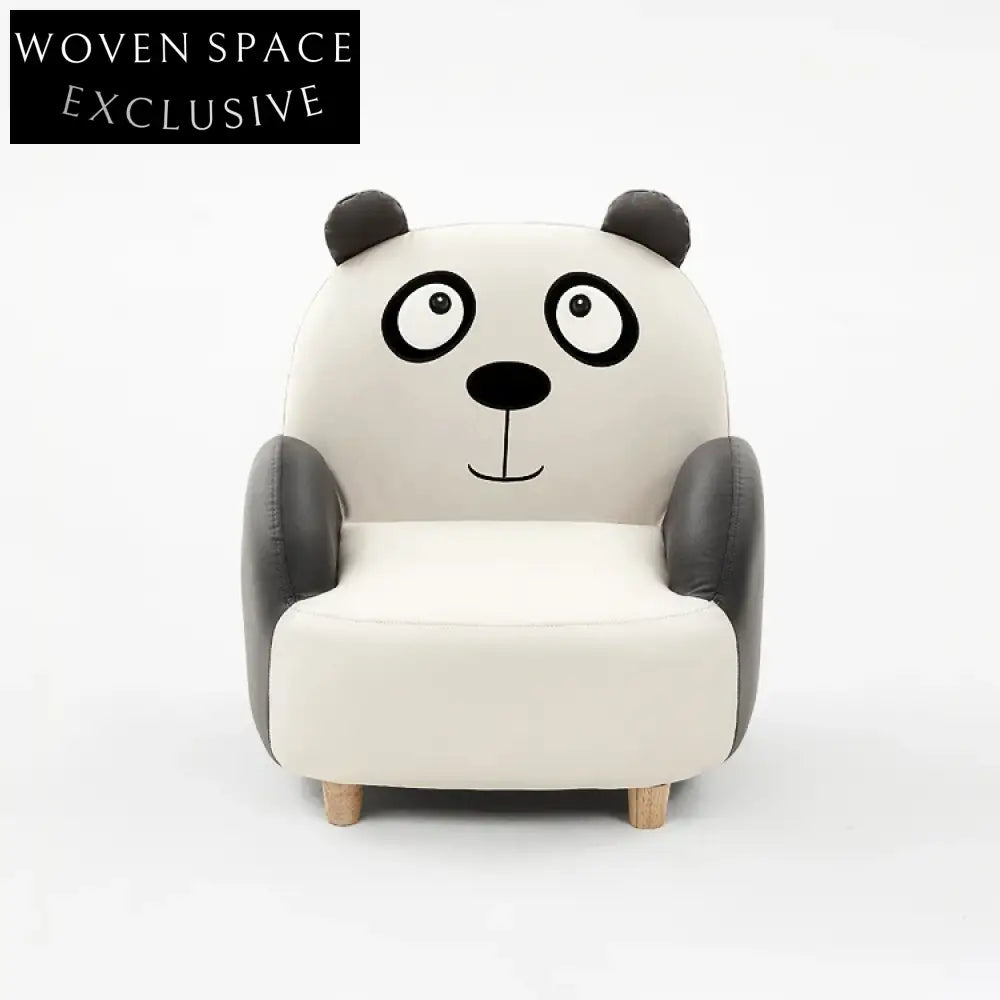 Modern Kids Faux Leather Accent Chair with Wooden Legs - Comfortable Small Sofa