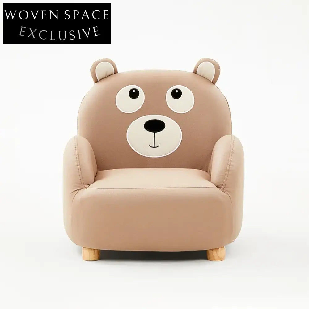 Modern Kids Faux Leather Accent Chair with Wooden Legs - Comfortable Small Sofa