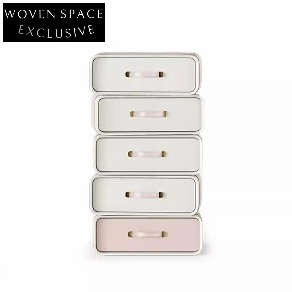 Modern Kids Suitcase Chest Wood Leather 5-Drawer Storage Bedroom Dresser