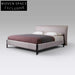 Modern King Size Bed Frame: Leather Upholstery, Solid Wood, Metal Legs