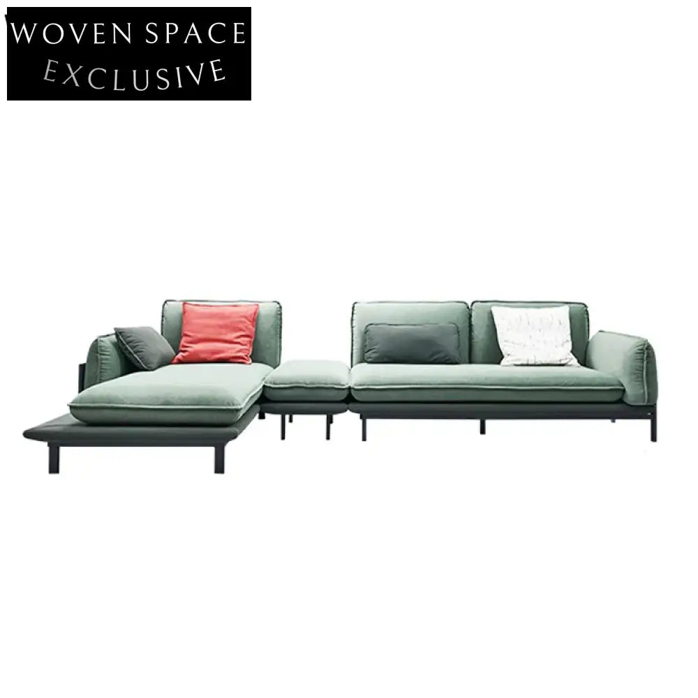 Modern L-Shape Chesterfield Sectional Sofa Set with Chaise Lounge