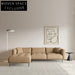 Modern L-Shape Cream Sectional Sofa with High-Density Sponge