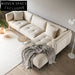 Modern L-Shape Cream Sectional Sofa with High-Density Sponge