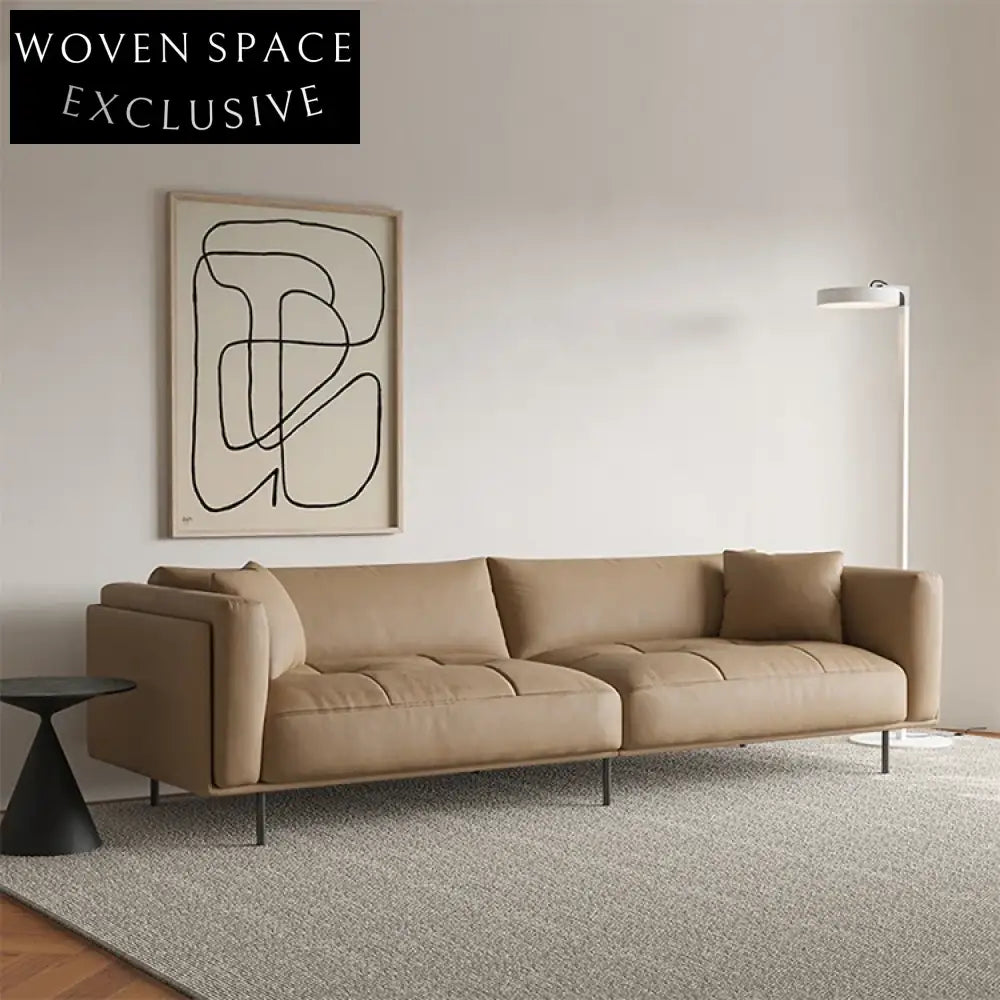 Modern L-Shape Cream Sectional Sofa with High-Density Sponge