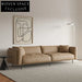 Modern L-Shape Cream Sectional Sofa with High-Density Sponge