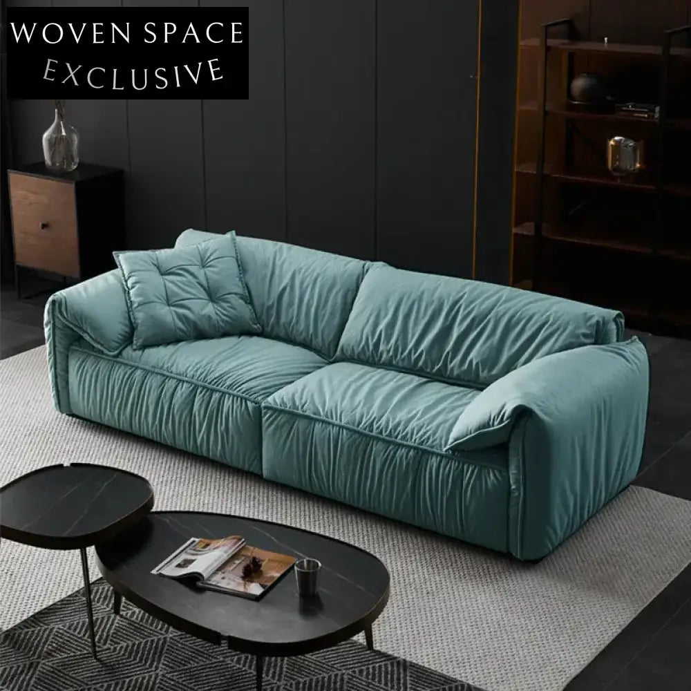 Modern L-Shape Green Fabric Sectional Sofa for Contemporary Living Spaces