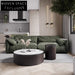 Modern L-Shape Green Fabric Sectional Sofa for Contemporary Living Spaces