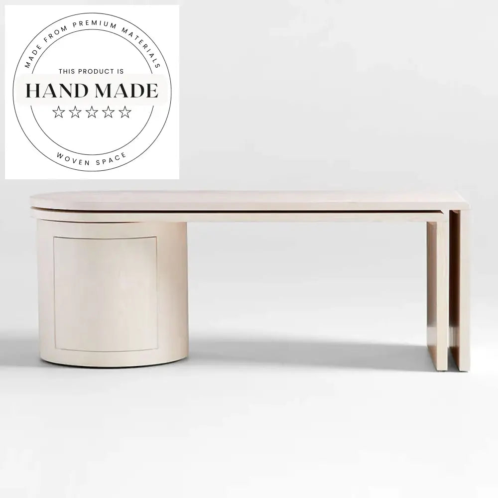Modern L-Shaped Rotating Solid Wood Corner Storage Study Desk