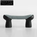 Modern Lamb Wool Boucle Fabric Dining Bench and Ottoman for Living Room