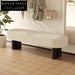 Modern Lamb Wool Fabric Solid Wood Bed End Bench Long Ottoman Chair