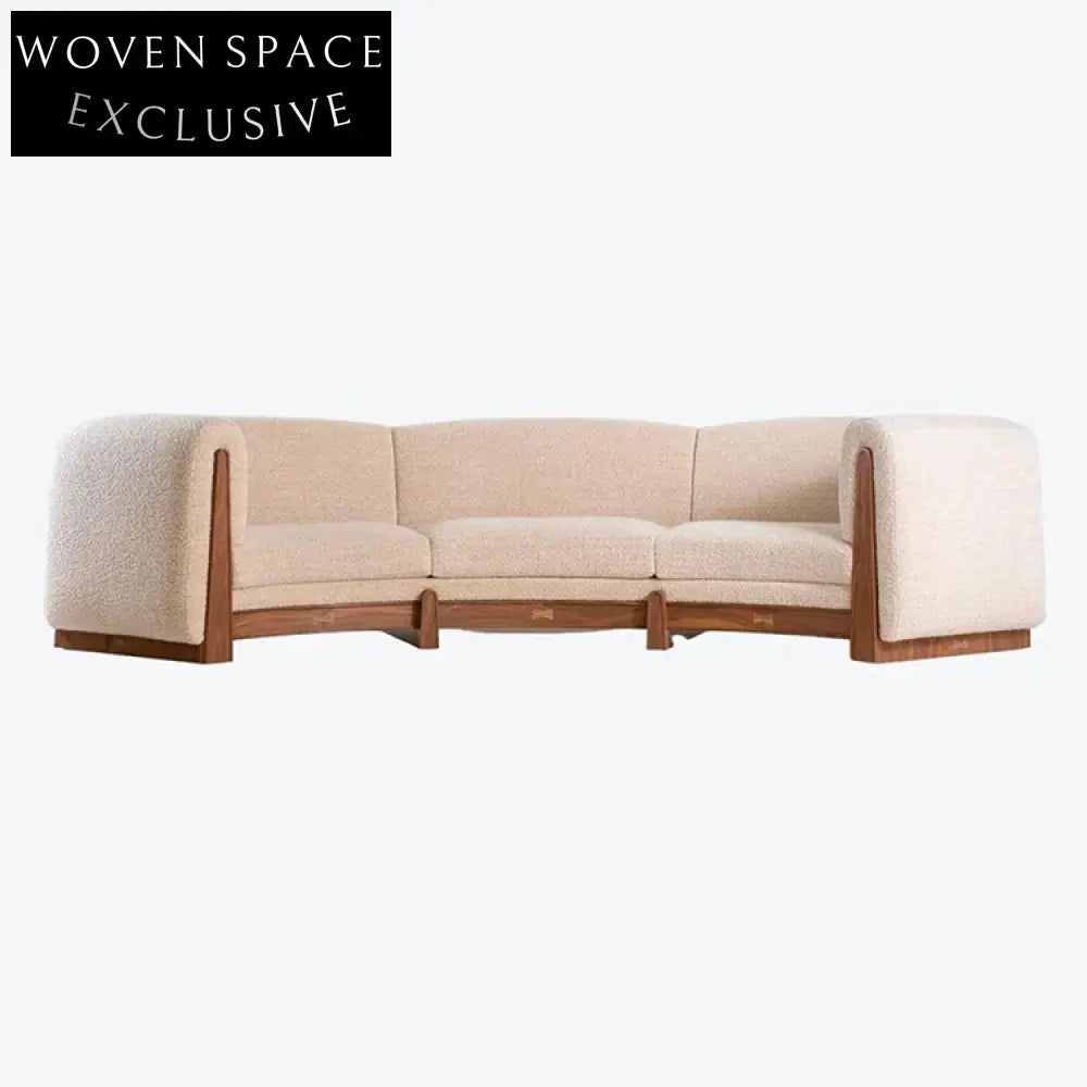 Modern Large Curved Upholstered Fabric Living Room Combination Sofa