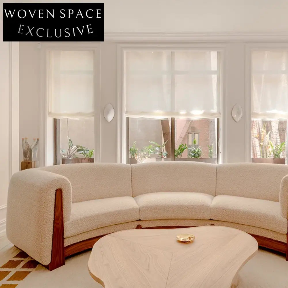 Modern Large Curved Upholstered Fabric Living Room Combination Sofa