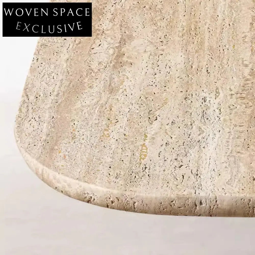 Modern Large Travertine Cylinder Base Luxury Marble Design 10-Seater Dining Table