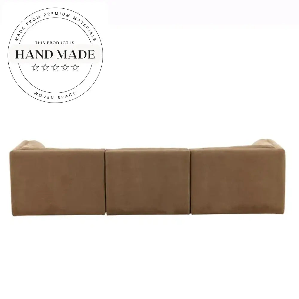Modern Large Upholstered Linen Fabric Sectional Living Room Sofa