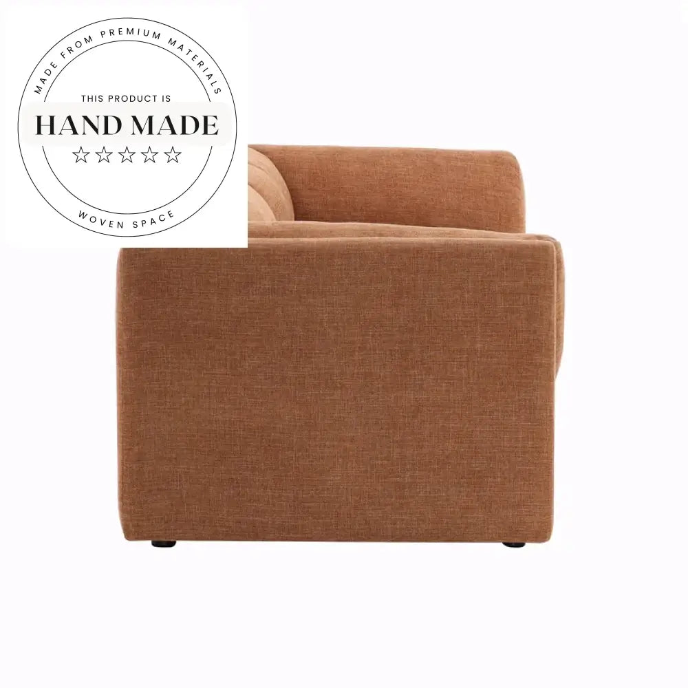 Modern Large Upholstered Linen Fabric Sectional Living Room Sofa