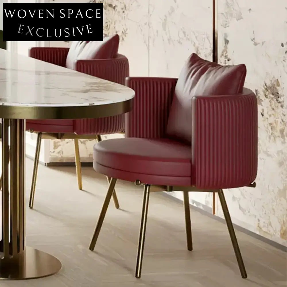 Modern Leather Bar Chair Curved Backrest Black Metal Legs Kitchen Stool