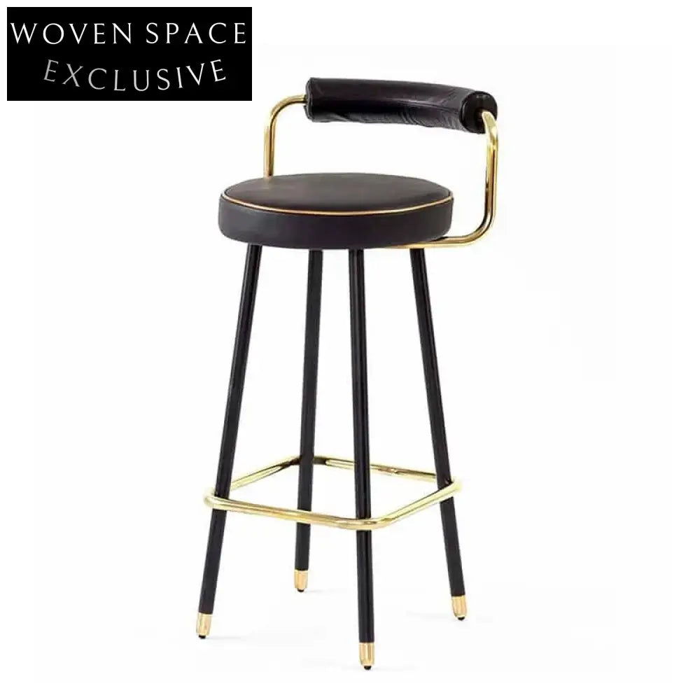 Modern Leather Curved Back Tall Kitchen Dining Bar Stool