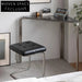 Modern Leather Hallway Bench with Stainless Steel Base Ottoman for Entryway