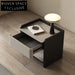 Modern Leather Nightstand with Metal Frame and Storage Drawer Bedside Table