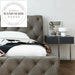 Modern Leather Nightstand with Stainless Steel Legs and Storage Bedside Table