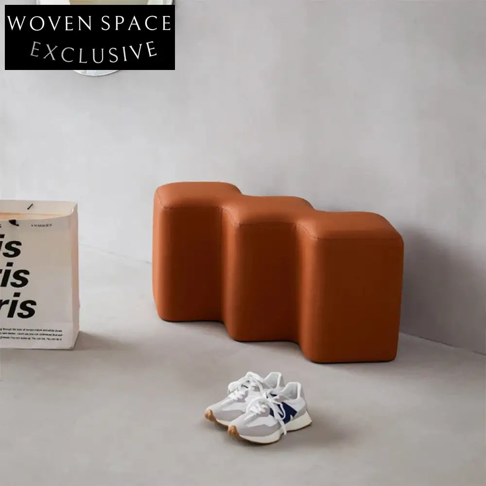 Modern Leather Ottoman Stool: Versatile Luxury for Living Room, Bedroom