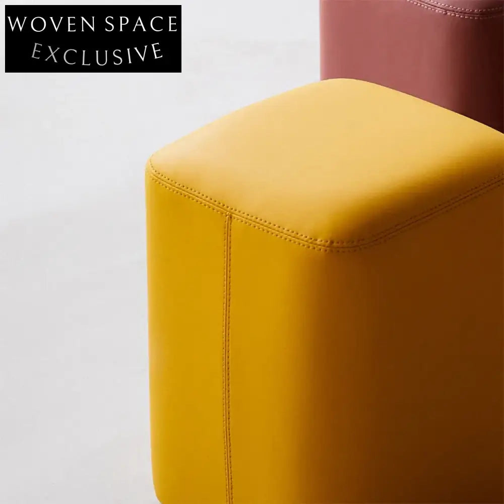 Modern Leather Ottoman Stool: Versatile Luxury for Living Room, Bedroom