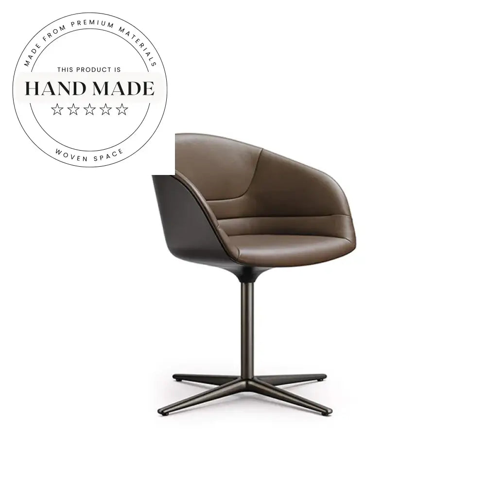 Modern Leather Swivel Recliner with Stainless Steel Base Lounge Chair