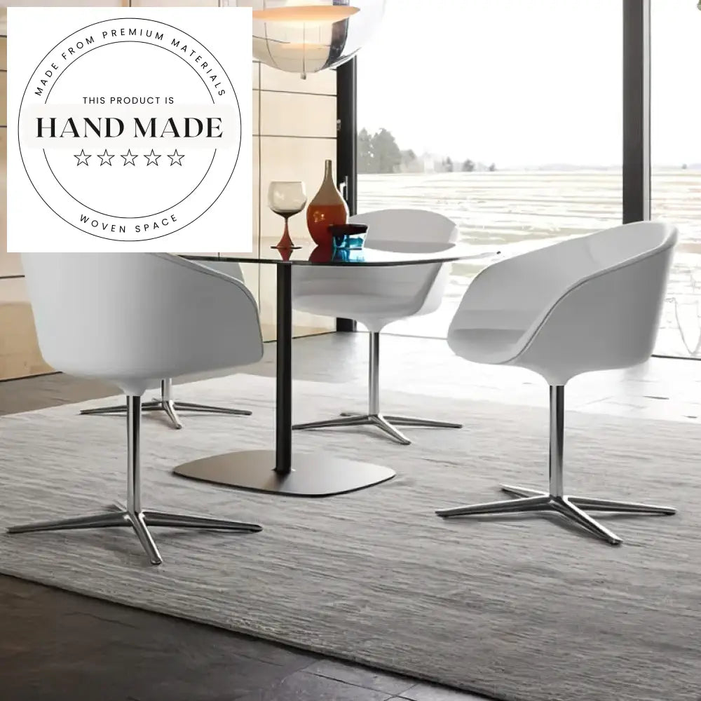 Modern Leather Swivel Recliner with Stainless Steel Base Lounge Chair