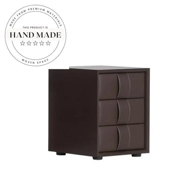Modern Leather Two Drawer Italian Style Bedside Table