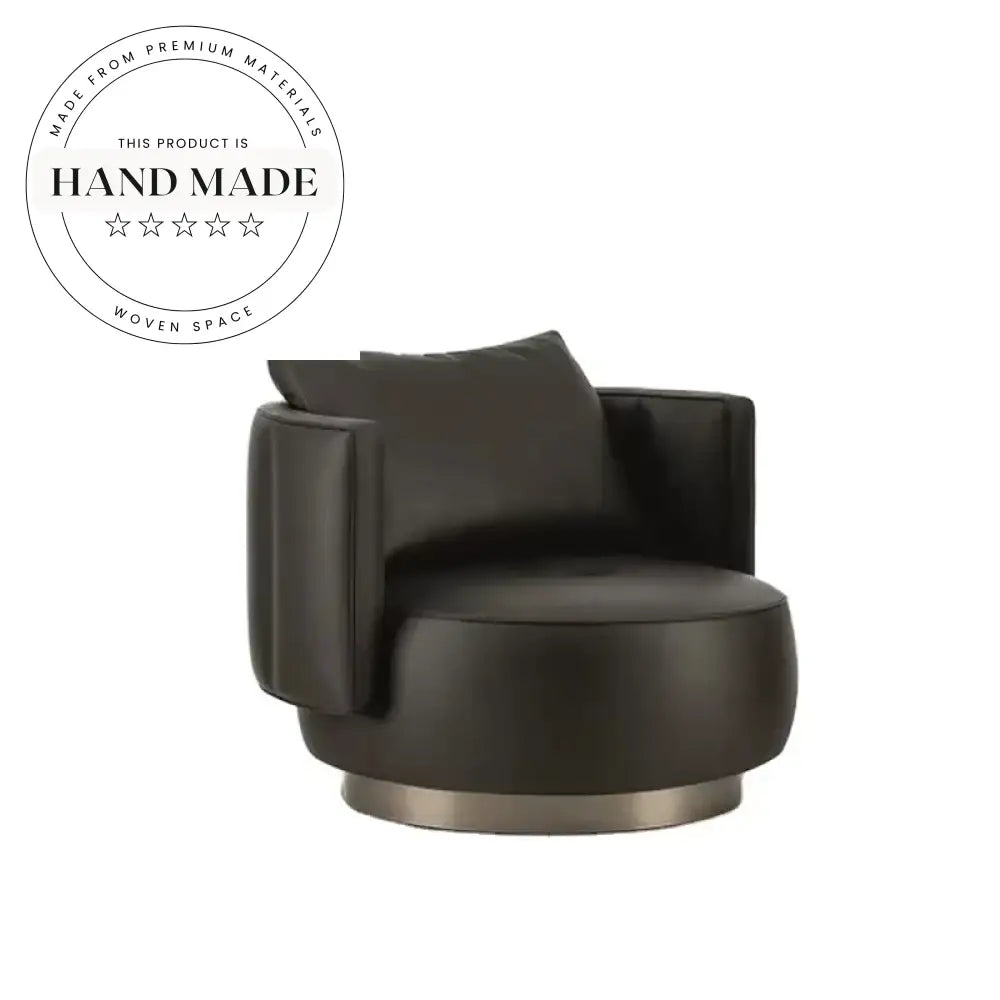 Modern Leather Upholstered Swivel Reclining Living Room Lounge Chair