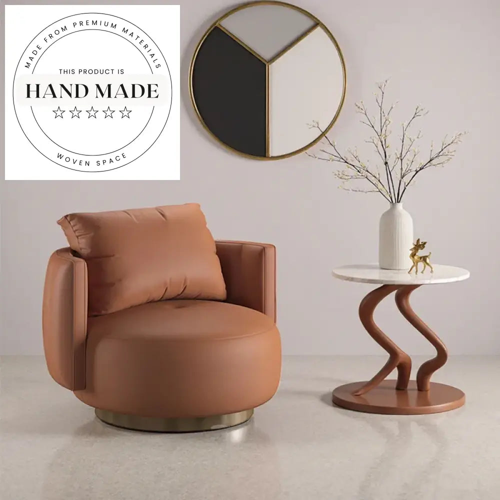Modern Leather Upholstered Swivel Reclining Living Room Lounge Chair