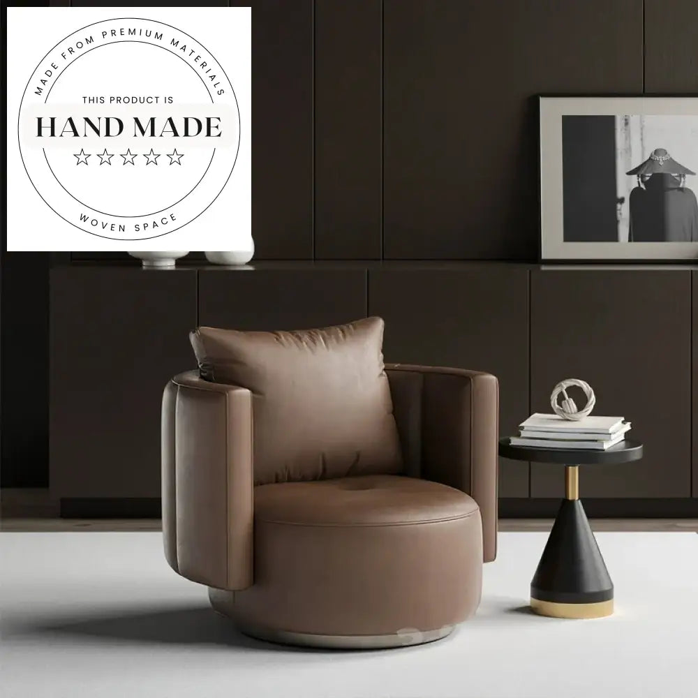 Modern Leather Upholstered Swivel Reclining Living Room Lounge Chair