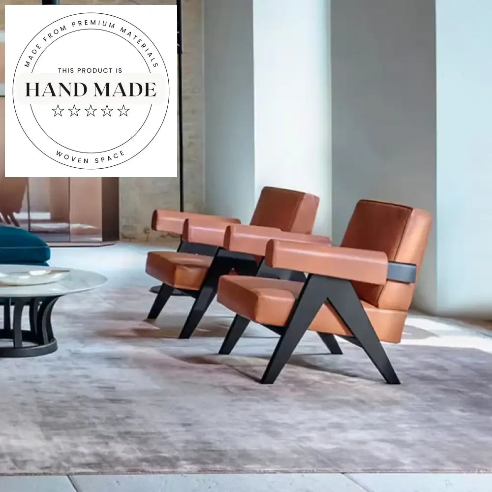Modern Leather Wooden Lounge Chair for Hotel Office Living Room Seating