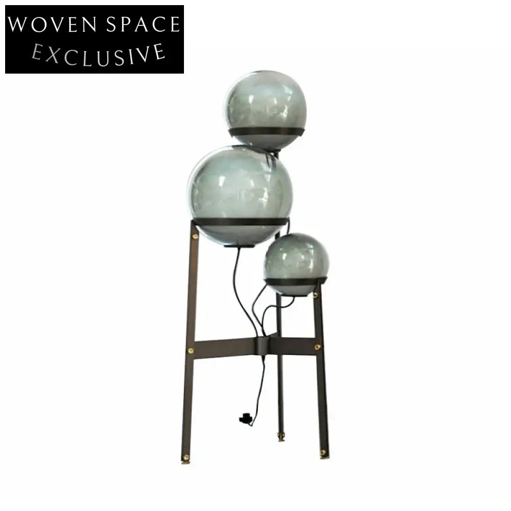 Modern LED Outdoor Garden Patio Night Light Floor Lamp Metal Glass Ball