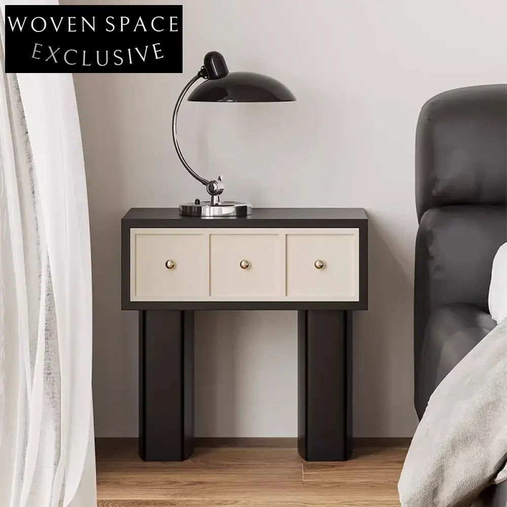 Modern Light Luxury 3-Drawer Density Board Bedroom Storage Bedside Table