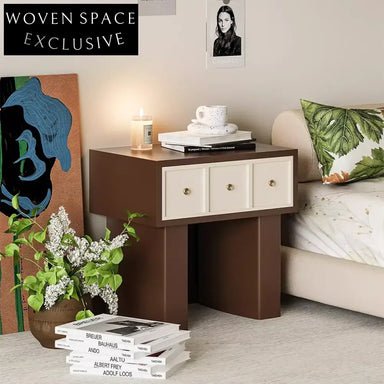 Modern Light Luxury 3-Drawer Density Board Bedroom Storage Bedside Table