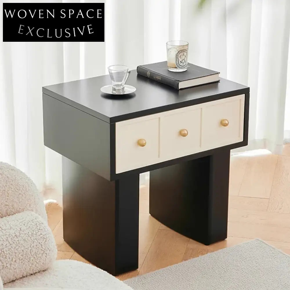 Modern Light Luxury 3-Drawer Density Board Bedroom Storage Bedside Table