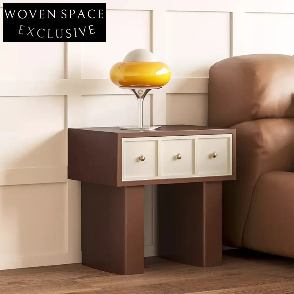 Modern Light Luxury 3-Drawer Density Board Bedroom Storage Bedside Table