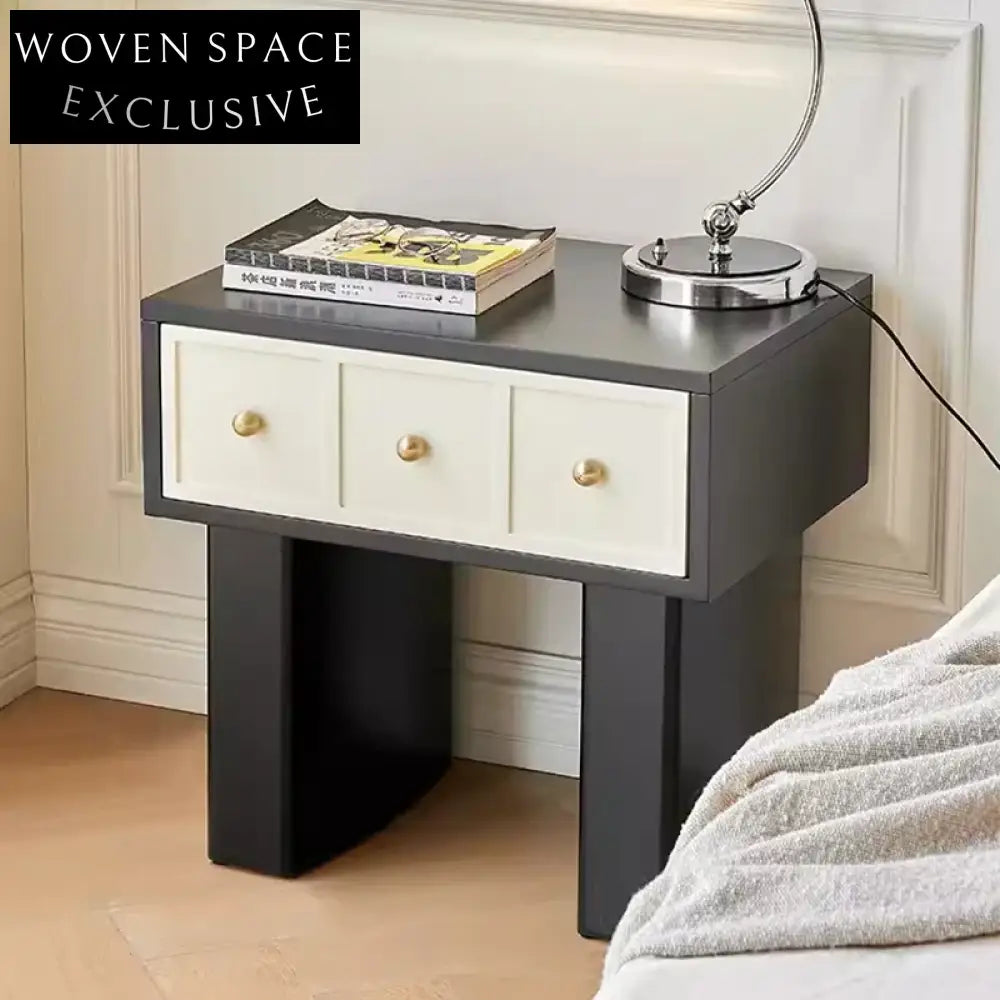 Modern Light Luxury 3-Drawer Density Board Bedroom Storage Bedside Table