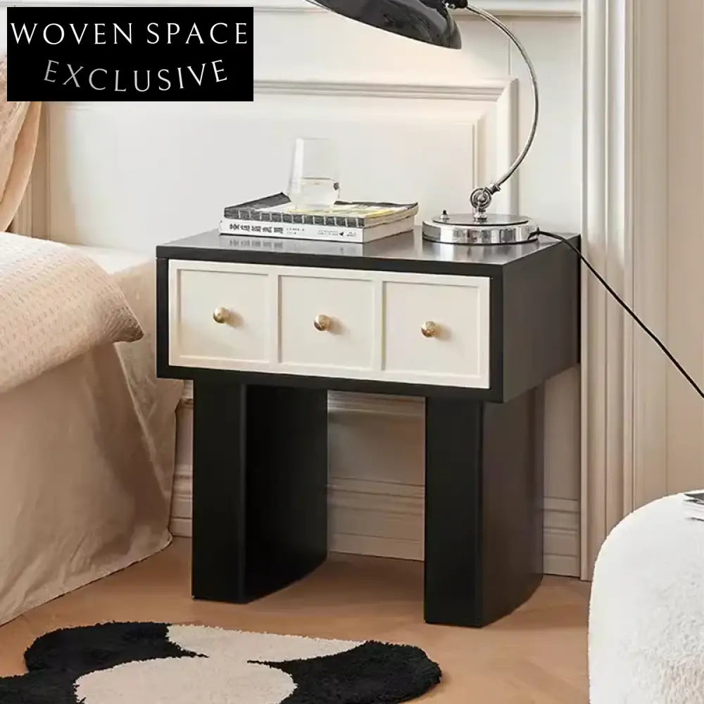 Modern Light Luxury 3-Drawer Density Board Bedroom Storage Bedside Table