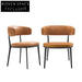 Modern Light Luxury Aluminum Frame Brown Leather Dining Chair for Home Restaurant