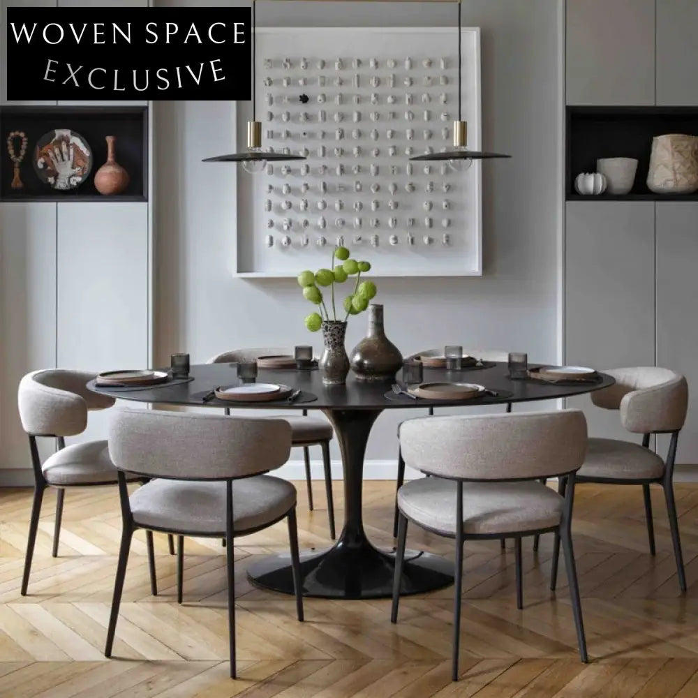 Modern Light Luxury Aluminum Frame Brown Leather Dining Chair for Home Restaurant