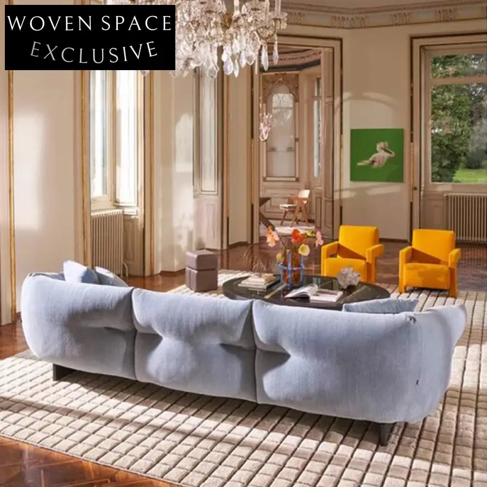 Modern Light Luxury Comfortable Linen Fabric Three-Seat Sectional Sofa