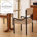 Modern Light Luxury Fabric Upholstered Solid Wood Armrest Dining Chair