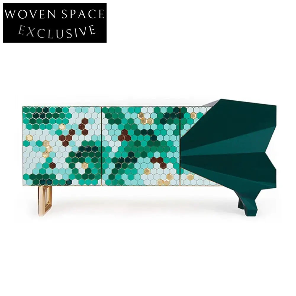 Modern Light Luxury Honeycomb Design Living Room TV Cabinet