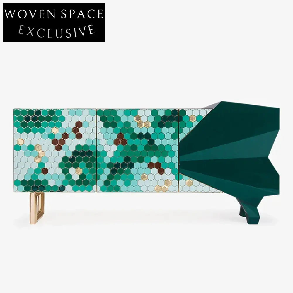 Modern Light Luxury Honeycomb Design Living Room TV Cabinet